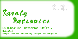 karoly matsovics business card